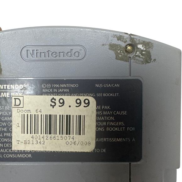 Doom 64 Nintendo 64 Game Cartridge Authentic 1996 Works - Picture 3 of 4